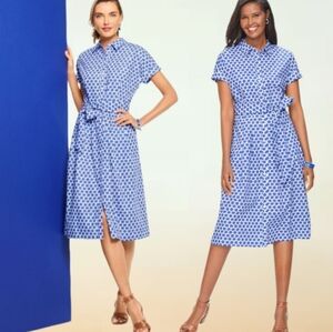 Talbots Dolman Sleeve Belted Shirtdress Cotton Tie Waist